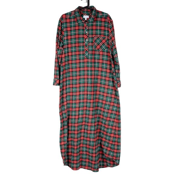 Pajamagram Other - Pajamagram Nightshirt S Womens Plaid Green Red Christmas Long Sleeve Flannel
